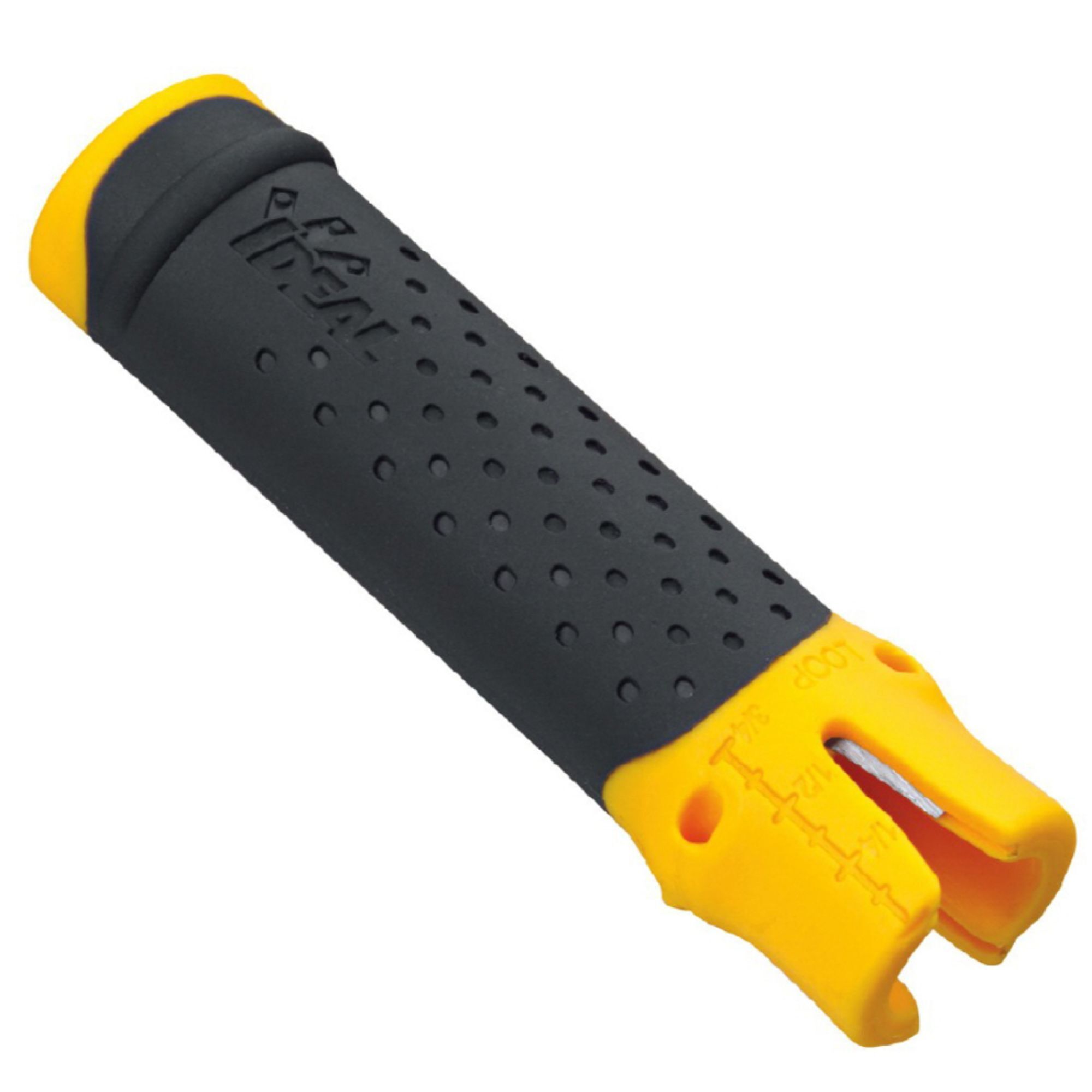 IDEAL, stripping non-metallic (NM) cable, Looping holes, V-Notch to strip inner conductors, ergonomic, slip resistant molded elastomer grip, Clips outer sheathing to remove excess wire jacket, 45-025